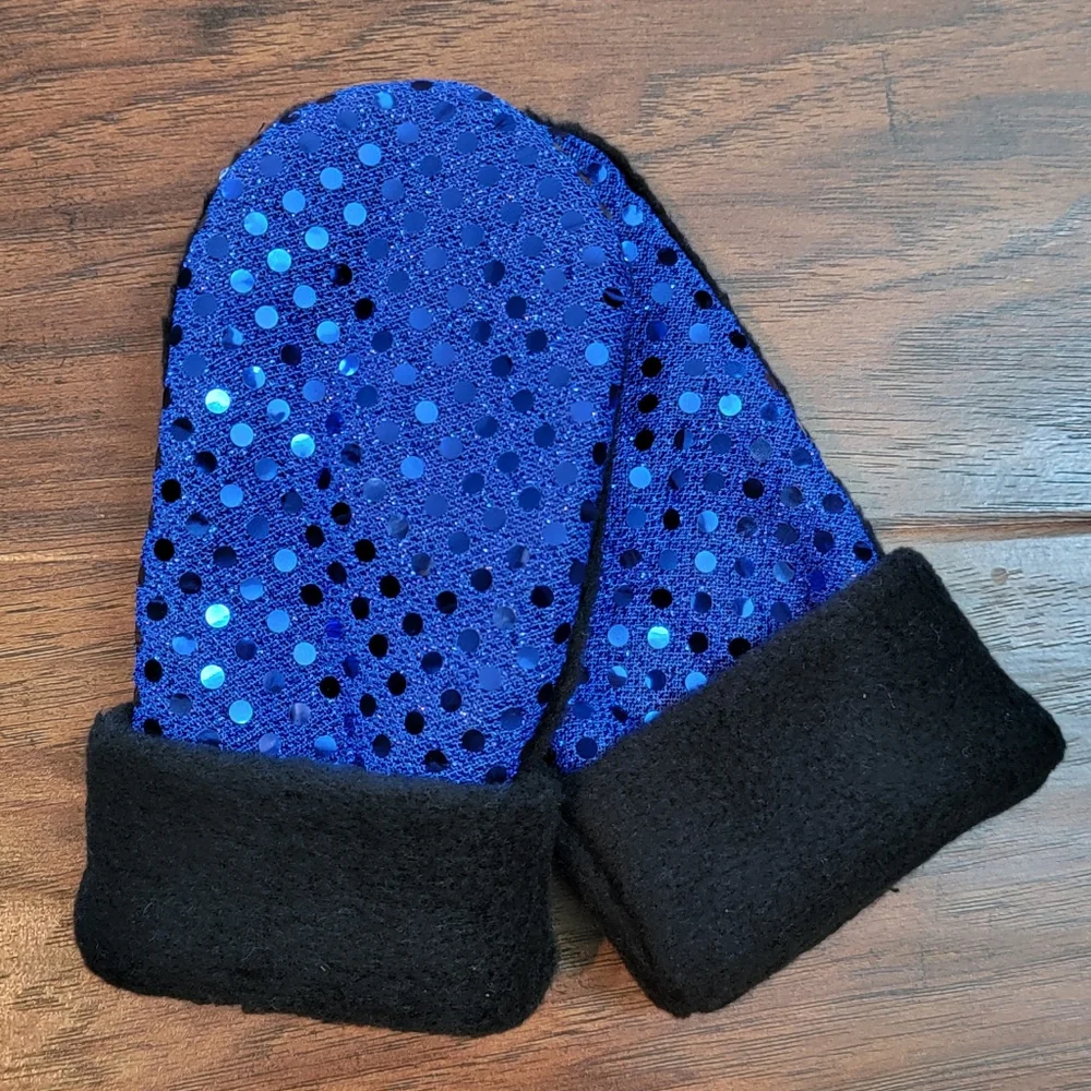 Kids Sequin Sparkle Girls Fleece Mittens